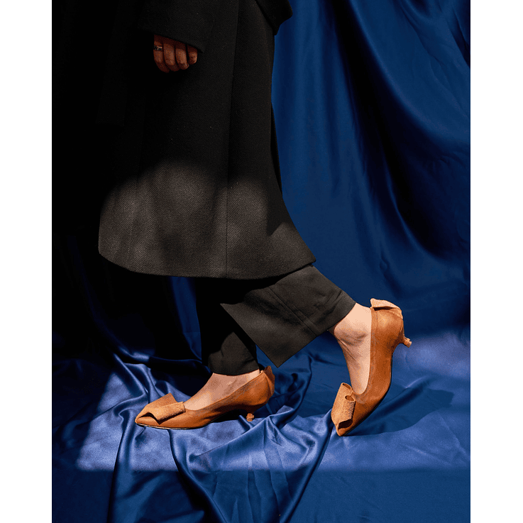 Zapatos De Tacón Cerrado Cognac Envejecido 4