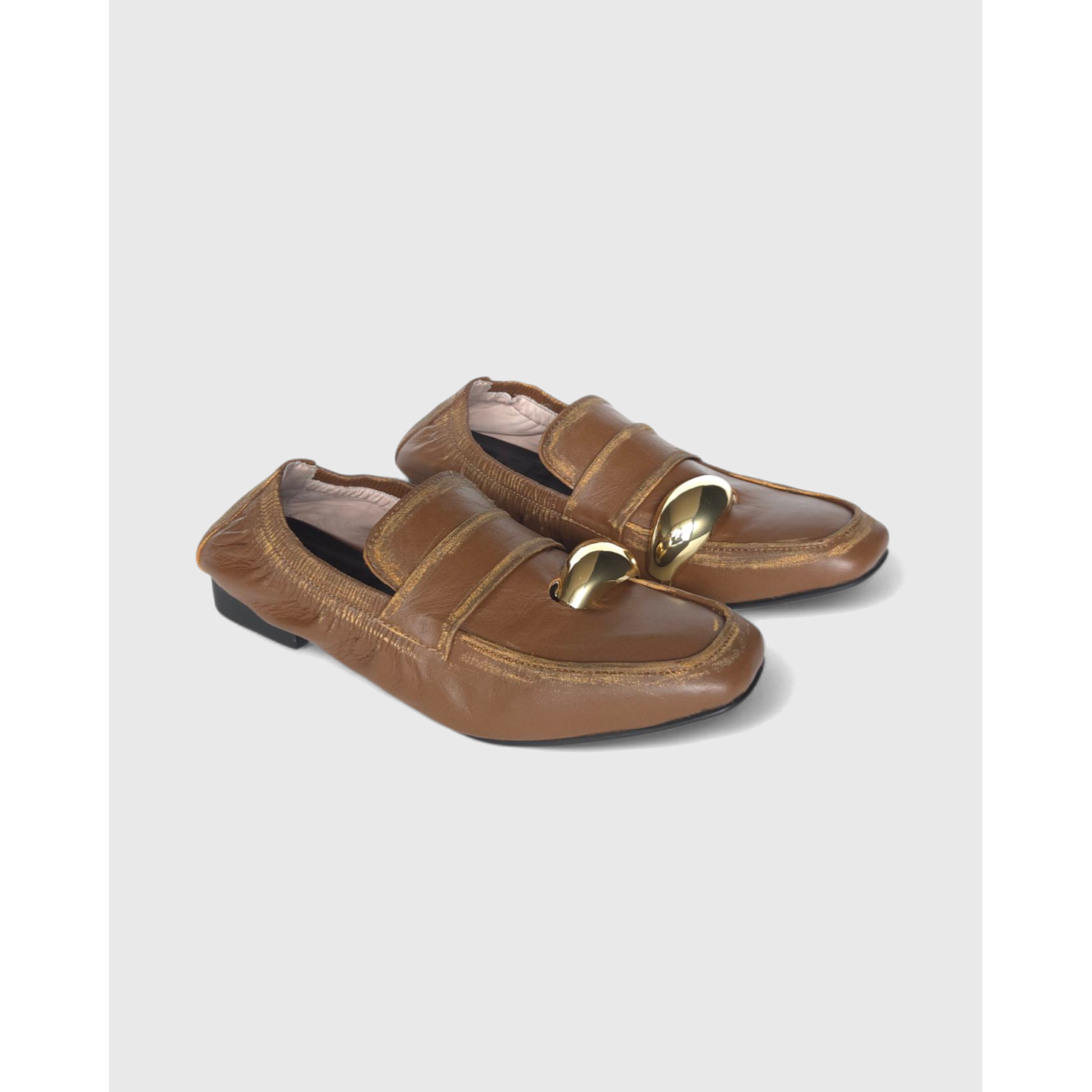 Mocasines Envejecidos Whisky Caucho Y Joya  4