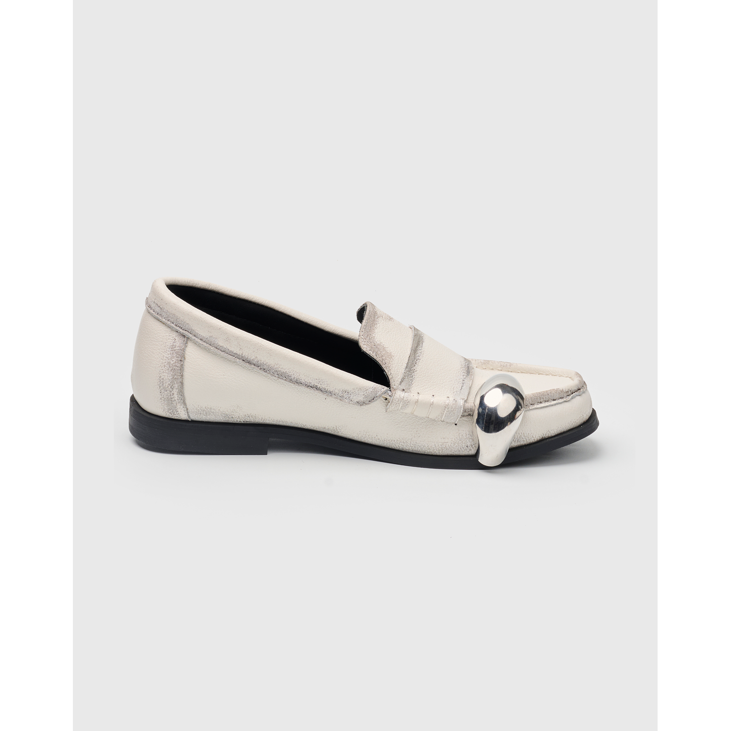 Mocasines Envejecidos Perla Y Joya Plata  1