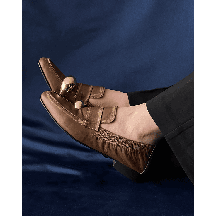 Mocasines Envejecidos Whisky Caucho Y Joya  6