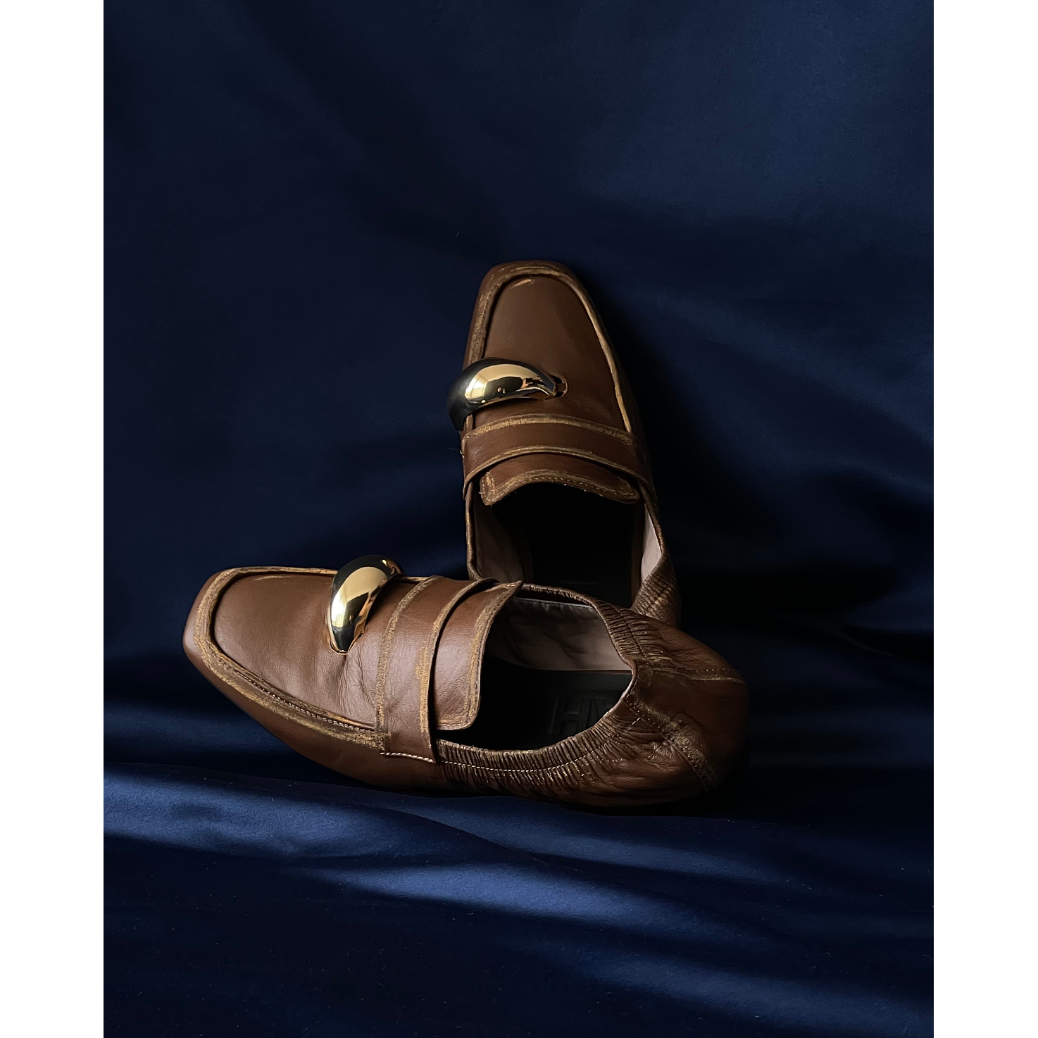 Mocasines Envejecidos Whisky Caucho Y Joya  8