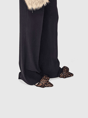 Zapatos De Tacón Destalonado Animal Print