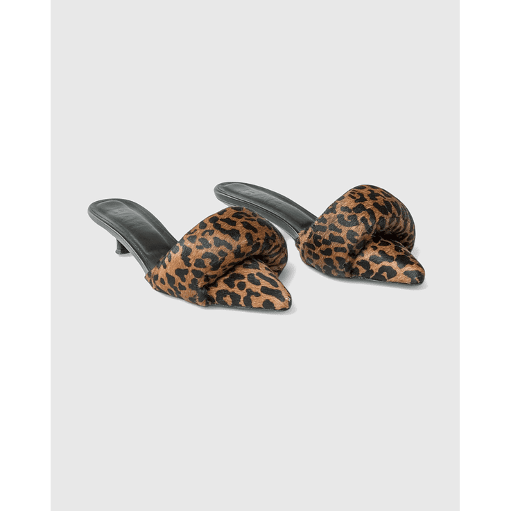 Zapatos De Tacón Destalonado Animal Print 2