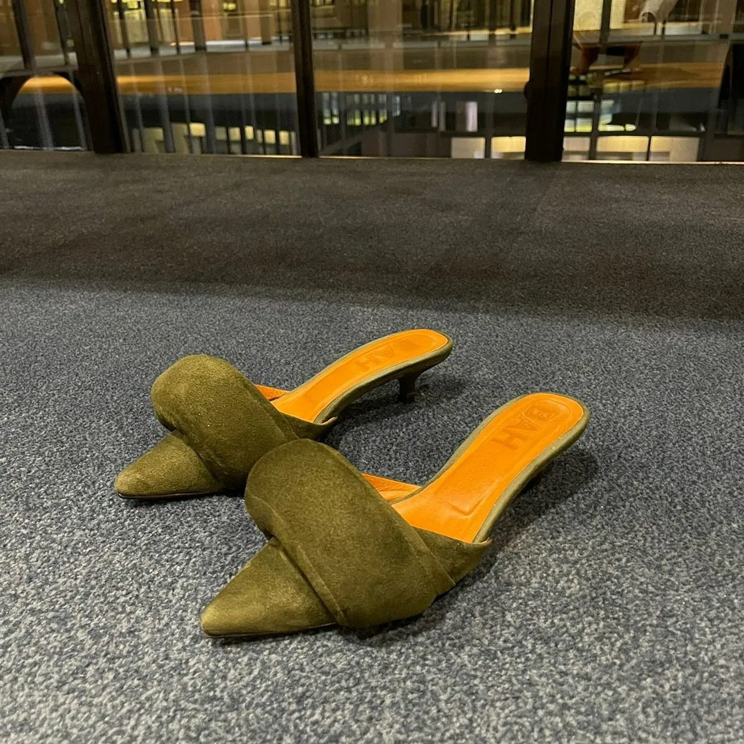 Zapatos De Tacón Destalonado Verde Gamo 7