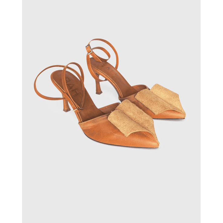 Zapatos De Tacón Strap Destalonado Cognac Envejecido  4