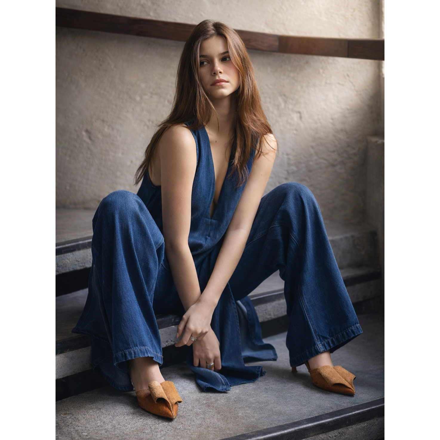 Zapatos De Tacón Strap Destalonado Cognac Envejecido  2