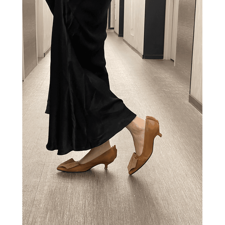 Zapatos De Tacón Cerrado Cognac Envejecido 3