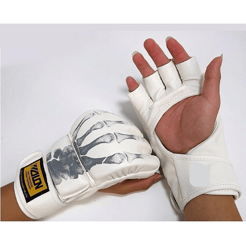 Guantes Guantillas Entrenamiento Box Mixtas Esqueleto Blanco