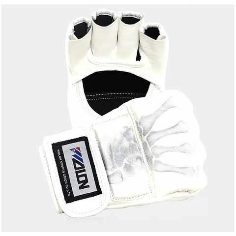 Guantes Guantillas Entrenamiento Box Mixtas Esqueleto Blanco