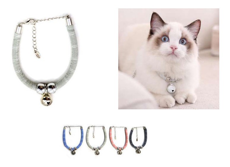 Collar para Gato (S, Blanco), Collar para Gato con Campana Collar