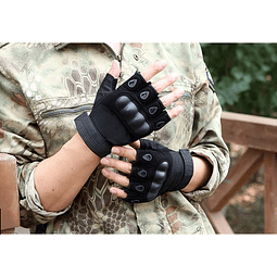 Guantes Airsoft Tacticos Paintball Medio Dedo Negros Militar