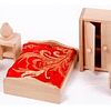 Set Muebles Madera Miniatura Dormitorio Cuarto Casa Muñecas