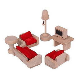 Set Muebles Madera Miniatura Comedor Sala Star Casa Muñecas