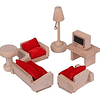 Set Muebles Madera Miniatura Comedor Sala Star Casa Muñecas