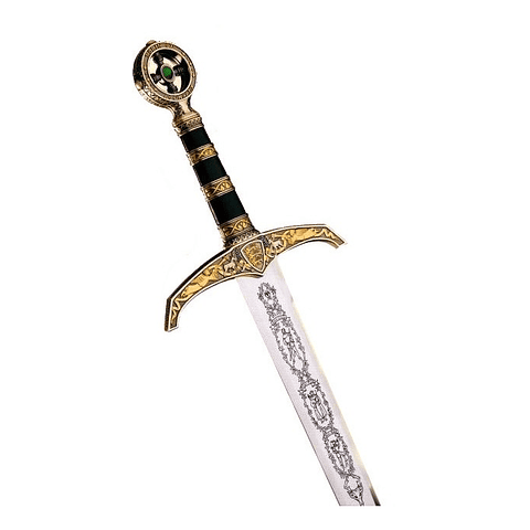 Espada Robin Hood Dorada Medieval +Base Pared