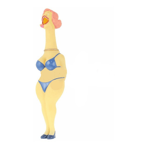 Pollo Mujer De Goma Griton Grande Juguete Para Mascota 33 Cm