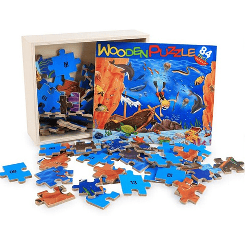 Rompecabezas De Madera Puzzle 84 Piezas Niños Didactico
