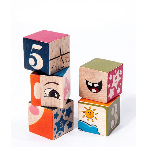 Juego Madera Clásico Cubos Interactivo Niños Didáctico