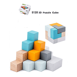 Juego Madera Clasico Puzzle 3d Set Niños Didactico Cubos