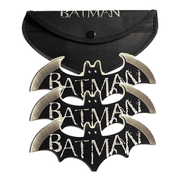 Set 3 Shuriken Diseño Batman Lanzamiento Metal Con Estuche