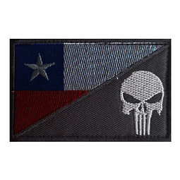 Set 3 Parches The Punisher Tácticos Chile Bandera Velcro