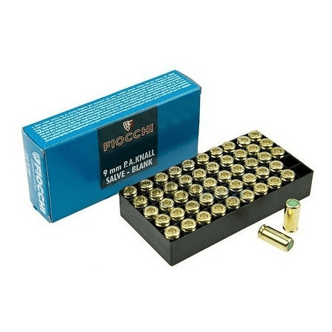 Set 50 Balas Fogueo Fiocchi 9mm Tacticas Italianas Cartucho