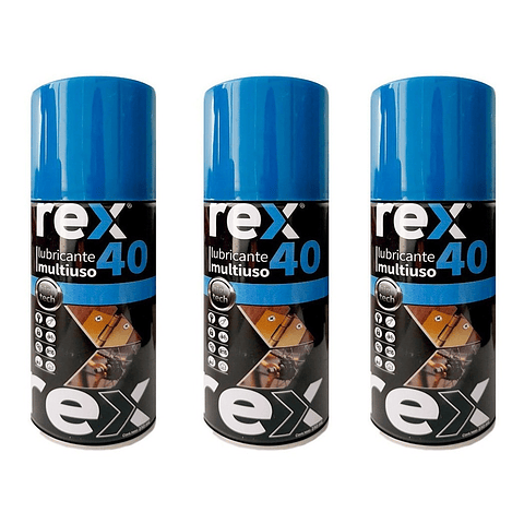 Set 3 Lubricantes Multiuso Spray 40 Rex Todo Tipo 300 Ml