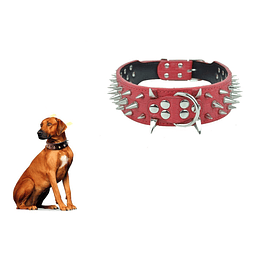 Collar Puas Para Perros Eco Cuero Rockero Puntas Cuernos