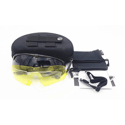 Set Lentes Tacticos Aisoft Paintball +2 Micas Y Kit Limpieza