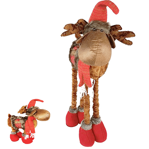 Reno Peluche Navideño 95 Cm Altura Regulable Decoración