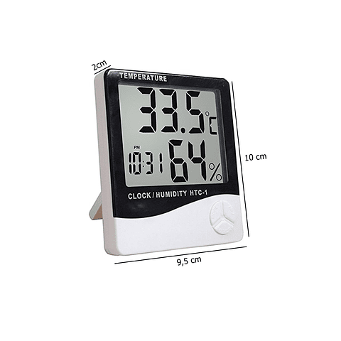 Termómetro Higrómetro Digital Reloj Indoor Nagashi 10x9,5 Cm
