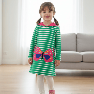 Polerón tipo Vestido con Capucha Mariposa