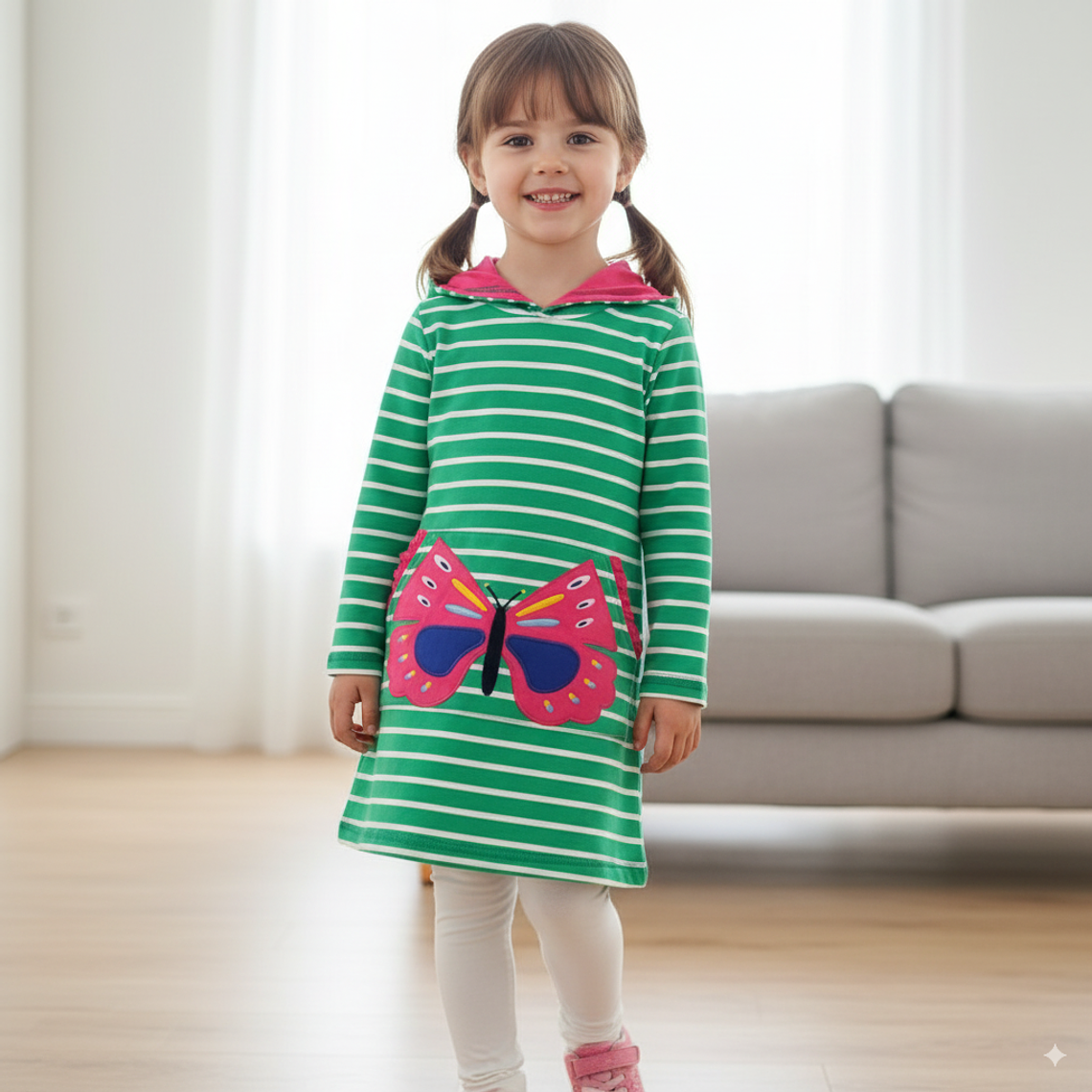 Polerón tipo Vestido con Capucha Mariposa 1