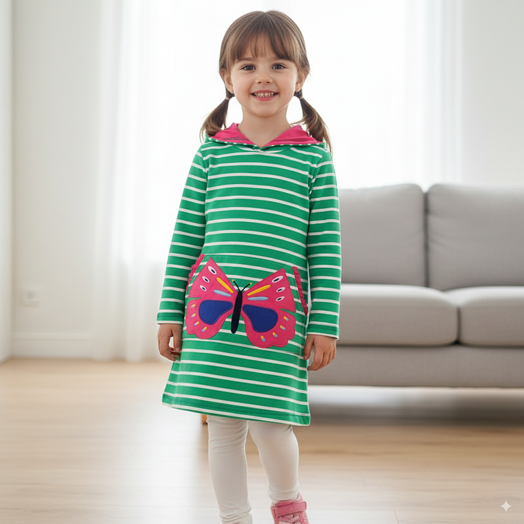 Polerón tipo Vestido con Capucha Mariposa 1