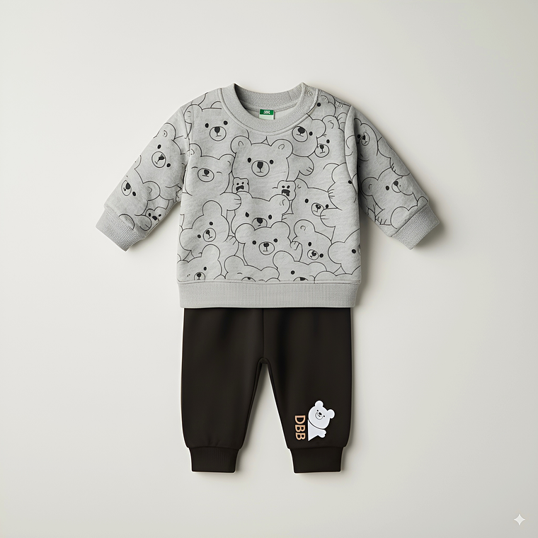 Conjunto 2 Piezas Ositos Gris 2