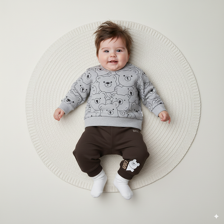 Conjunto 2 Piezas Ositos Gris 1