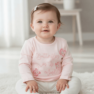 Polera Manga Larga Mariposas 