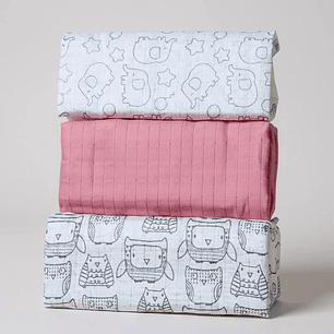 Set de 3 Tutos de Muselina Algodón