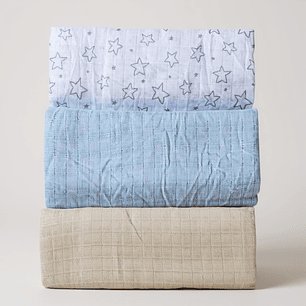 Set de 3 Tutos de Muselina Algodón