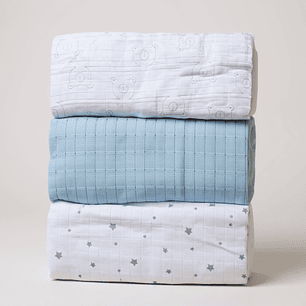 Set de 3 Tutos de Muselina Algodón