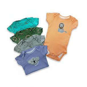 ÚLTIMAS UNIDADES: Pack 5 Bodys Manga Corta 2–3T