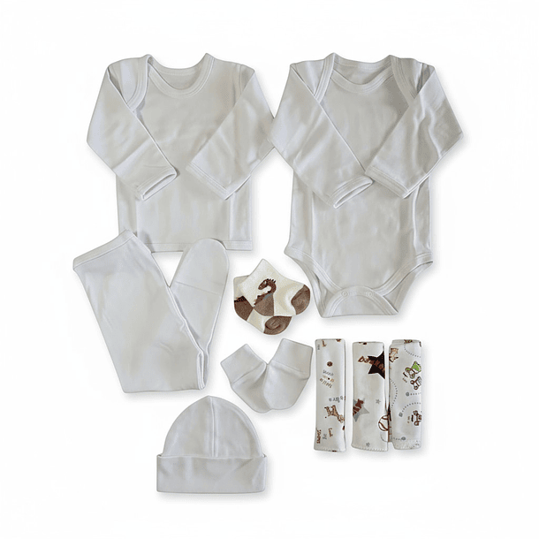 Ajuar 8 Piezas Recién Nacido - Blanco