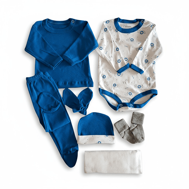 Ajuar 7 Piezas Recién Nacido Estampado