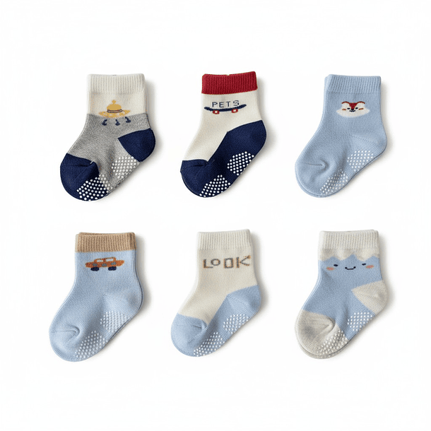 Pack 2 Pares Calcetas con Suela Antideslizante Bebé Niño 2