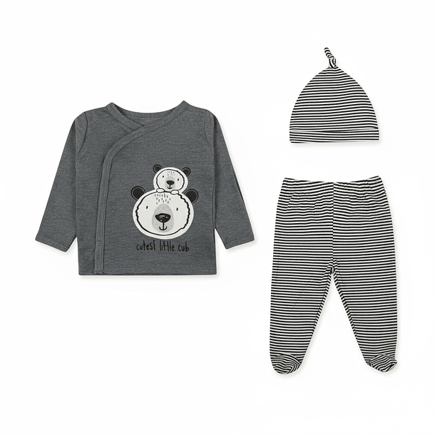 Conjunto 3 piezas Cutest Little Cub Recién Nacido