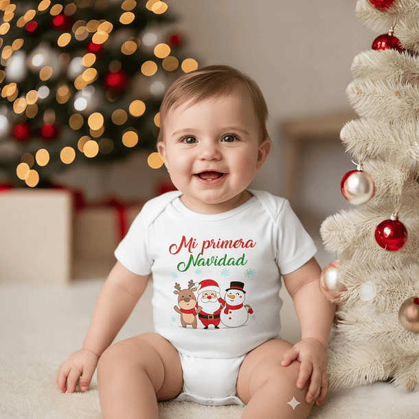 Body Manga Corta "Mi Primera Navidad"