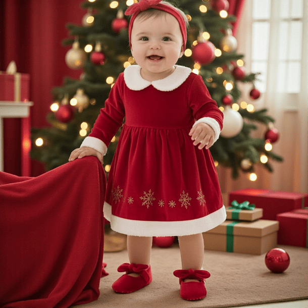 Balerinas Navideñas de Terciopelo Bebé