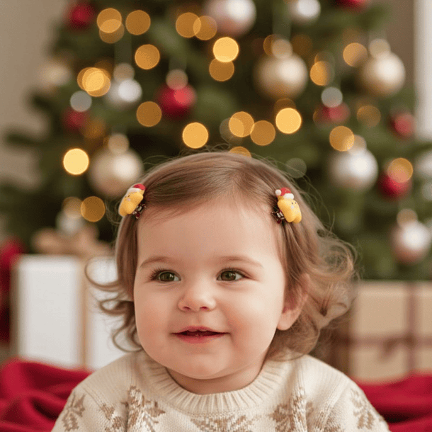 Par de Pinzas Navideñas para el Pelo