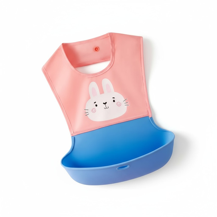 Babero Impermeable con Recolector y Estuche Portátil 4