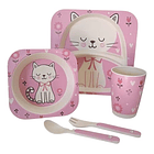 Set de Vajilla Infantil de Bambú 2